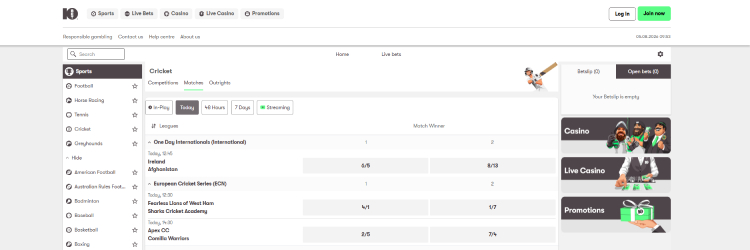 10bet Cricket Betting