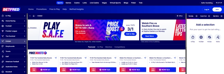 Betfred Cricket Betting