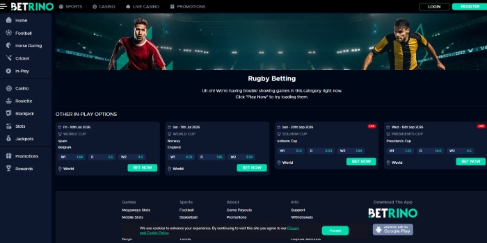 Betrino Rugby Betting